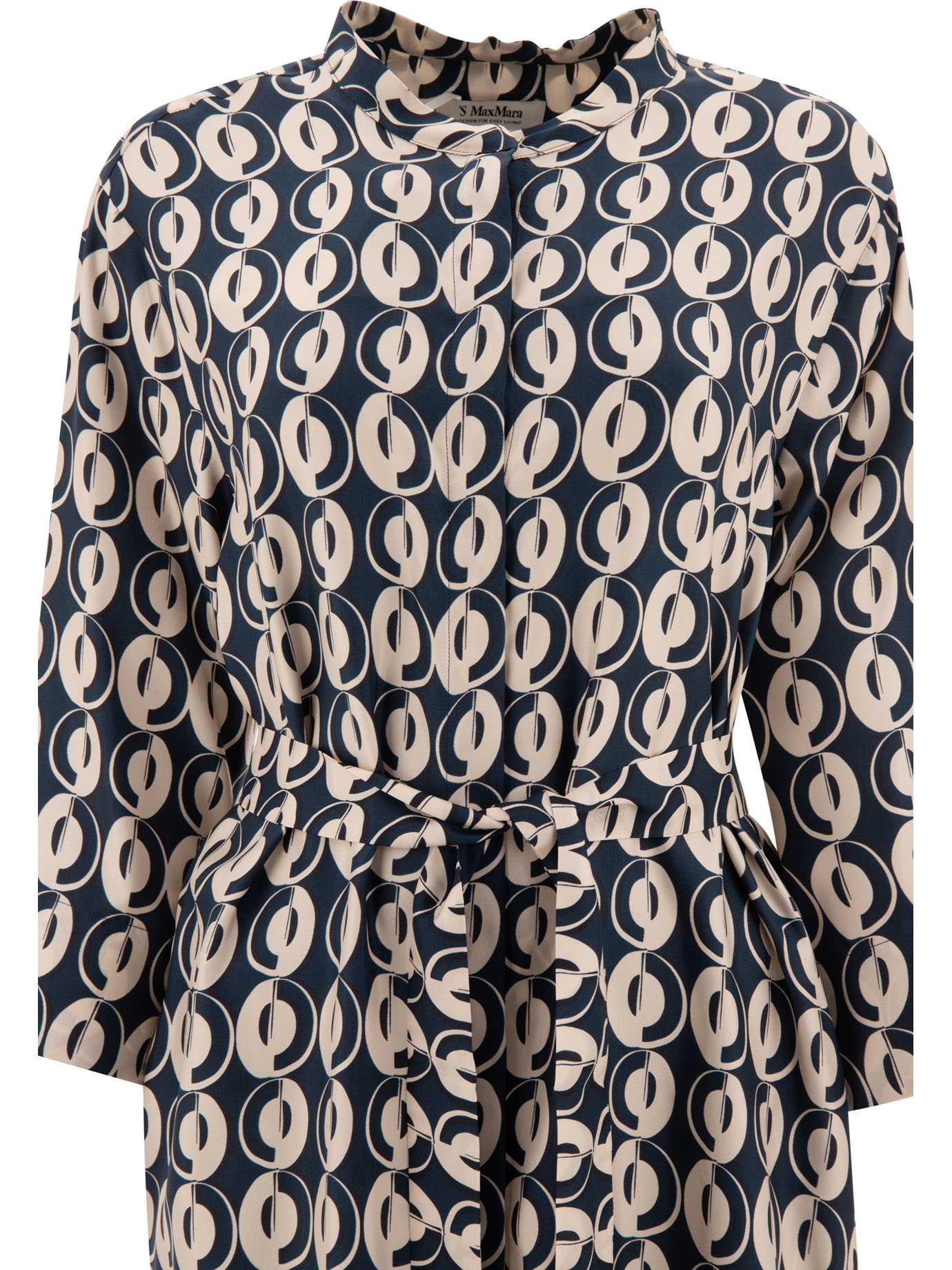 MAX MARA TIMELESS Blue Timesilk printed silk dress